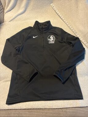 Nike Dri-FIT Florida State Seminoles Quarter Zip Pullover Women Black Creer FSU